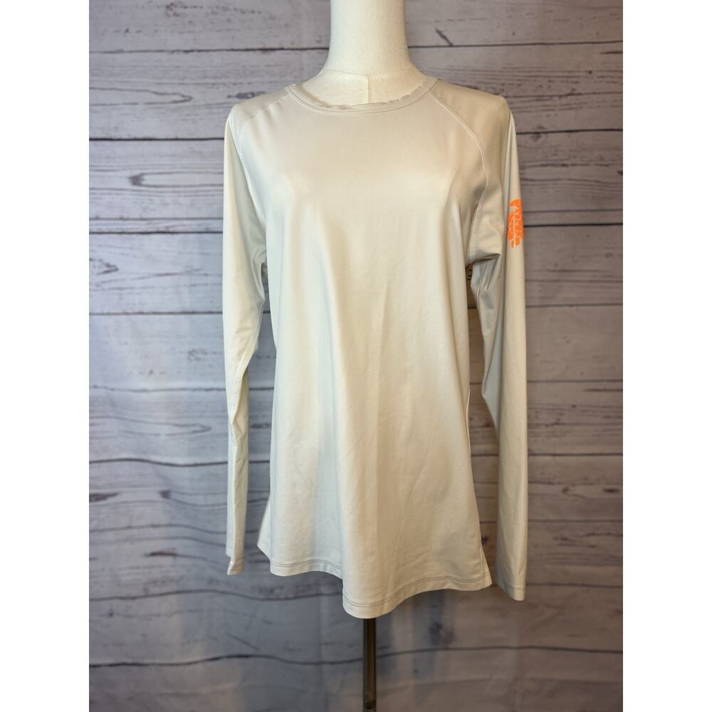 Vilebrequin UPF 50 Rashguard Mens M Beige UV Protection Long Sleeve Neon Turtle